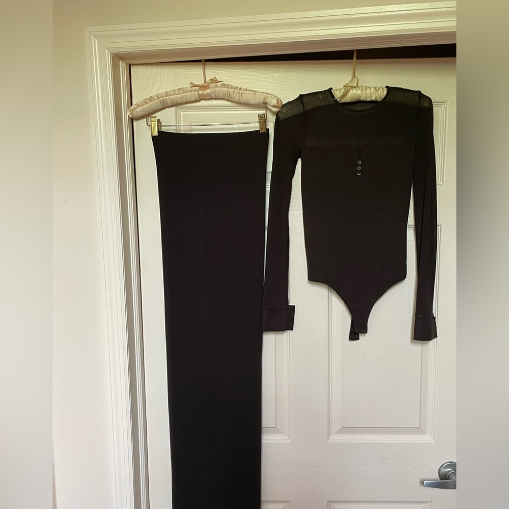 Wolford - ‘Fatal’ Chocolate Bodysuit and Body-con Dress - Size XS